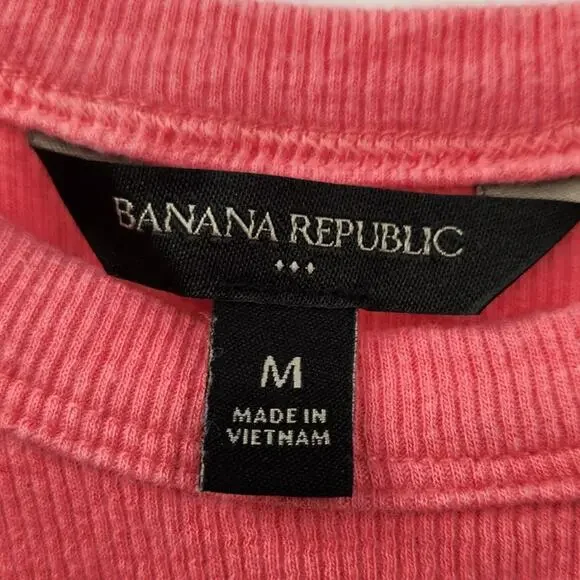 BANANA REPUBLIC Pink Ribbed Sleeveless Cropped Tank Top Womens Size Medium M - Picture 3 of 4